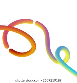 Dynamic Gradient Abstract Lines, Colorful Wavy Fluid Shapes