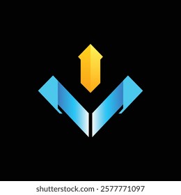 Dynamic Gradient Arrow Logo with Modern Minimalist Design