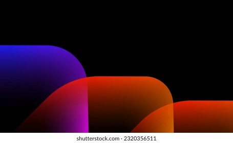 Dynamic gradient background with purple and orange color round shape. gradient backdrop isolated on black background for design elements in concept technology, music, science.