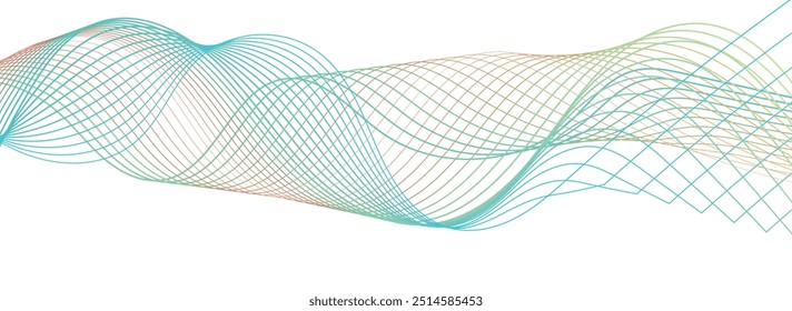 Dynamic gradient colorful flowing wave design element. Abstract wavy lines gradient vector line blend element.Wavy line gradient shapes set.Minimal modern curve vibrant dynamic design element set.
