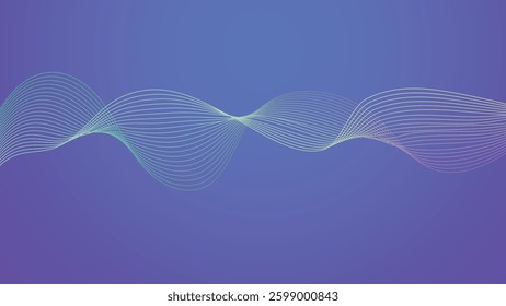 Dynamic gradient colorful flowing wave design element. Abstract wavy lines gradient vector line blend element.	
