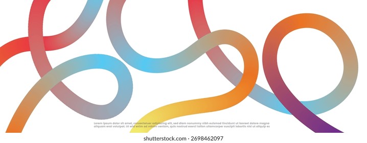 Dynamic Gradient Flow , Colorful Abstract Wave and Twisted Line Design Element