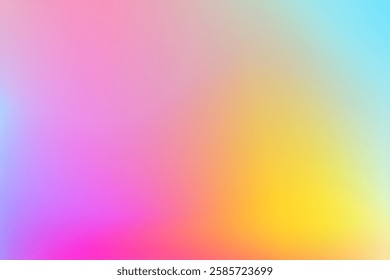 A dynamic gradient image displaying vibrant transitions of pink, yellow, and blue hues. colorful sky 