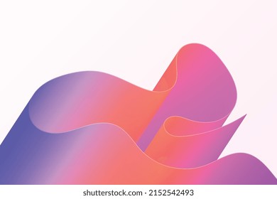 Dynamic gradient twisted shapes. Vivid volume wave. Abstract decorative vector background