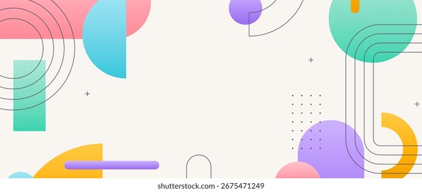 Dynamic gradient wallpaper with varied shapes, ideal for stylish home decor and digital art.