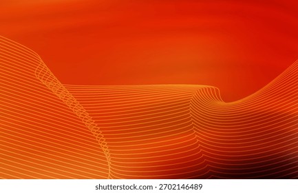 Um gradiente dinâmico de tons de laranja quente e vermelho cria uma composição ousada e abstrata com movimento fluido e profundidade.