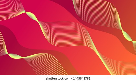 Dynamic Gradient Wavy Lines Background, suitable for poster, banner template, presentation, flyer, brochure, corporate business