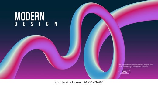 Dynamic gradient wavy liquid shape, futuristic blue pink background template