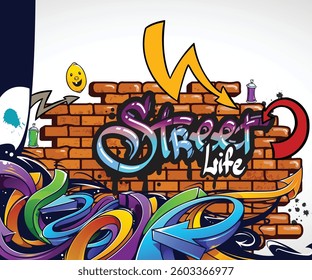 Dynamic graffiti artwork captures the spirit of urban street culture.