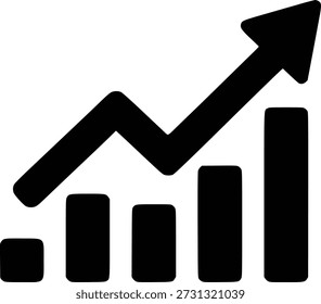 Ícone de Tendência do Gráfico Dinâmico Representando Crescimento e Sucesso