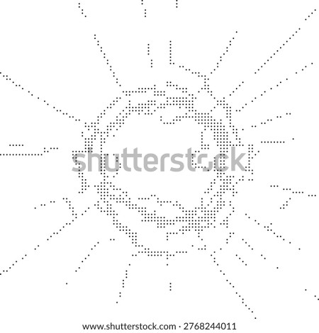 A dynamic graphic of glass breaking outward from a central point. Great for action themes, destruction effects, and high-impact visual designs.