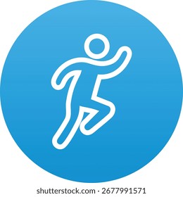 Eine dynamische Grafik, die eine Person in Bewegung darstellt, im Mittelgang mit energetischen Linien aufgenommen, perfekt für Fitness-, Sport- oder aktivitätsbezogene Themen.