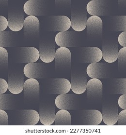 Dynamic Graphic Stylish Seamless Pattern Vector Stipple Abstract Background. Bauhaus Retro Style Structure Endless Pale Gray Cool Wallpaper. Repetitive Wrapping Paper Print. Half Tone Art Illustration