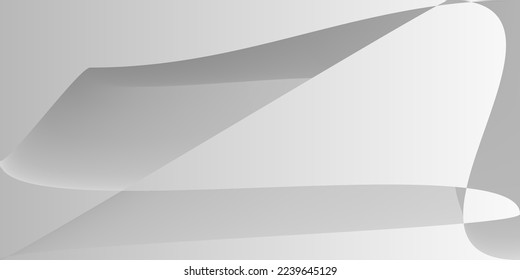 Dynamic Gray Fluid Monochromatic Blurred Background. Grey Layers Alluminium Modern Horizontal Lines. Silver Smooth Minimal Shape Gradient Mesh. Futuristic Metallic Technology Digital Illustration.