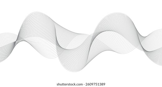 Dynamic Gray and White Abstract Wave Motion with Soft Light Trails on a Clean Background – A Sleek Design Element for Music Posters, Event Branding, or Digital Promotional Materials