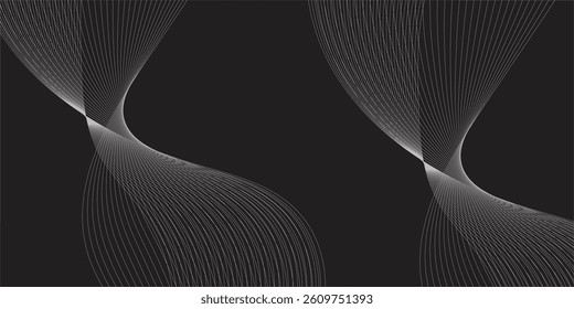 Dynamic Gray-White Waveforms Illuminated by Flowing Light Over a Striking Black Canvas – Perfect for Modern Music Posters, Business Cards, and Sleek Digital Promotions

