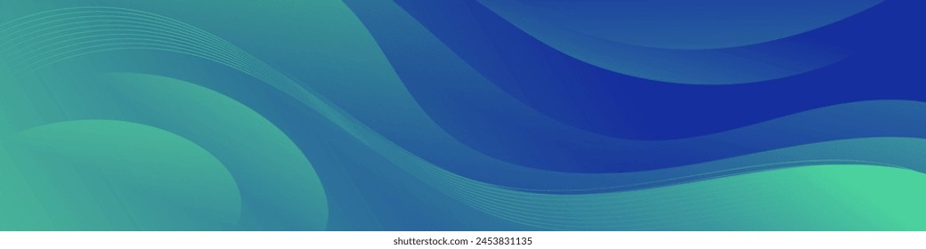 Dynamische grünblaue Banner-Gradientenwellen. Ideal für markante Header. Promos. und zeitgenössische Grafiken