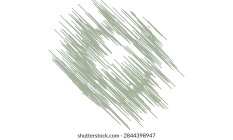 Dynamic green circular stroke pattern forming an abstract design element on a transparent background