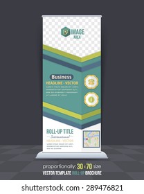 Dynamic Green Colors Business Theme Roll-Up Banner Design, Advertising Vector Template 
