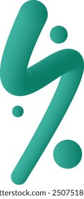 Curvas verdes dinámicas y conjunto de arte Abstractas líquido