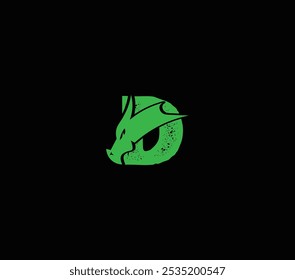 Dynamic green dragon logo perfect for gaming, fantasy branding, or creative projects. Add a powerful mythical element to your designs with this striking dragon emblem!