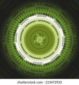 Dynamic Green light Background With Circles 