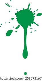 Dynamic green paint splash vector illustration with bold, vibrant colors and abstract composition, perfect for creative design projects