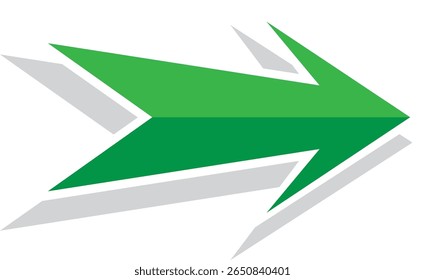 Dynamic Green Right Arrow, Directional Pointer Icon