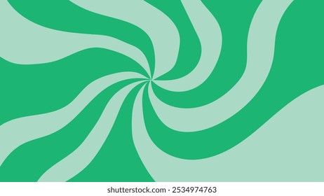 Um padrão abstrato de giro verde dinâmico com curvas suaves e linhas de torção, perfeito para fundos, papéis de parede ou elementos de design.