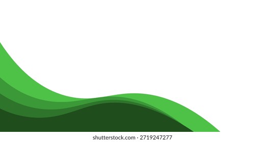 Fondo Abstractas dinámico de la onda verde con las curvas en capas y el tema ambiental fresco para el diseño moderno. Ilustración vectorial eps10
