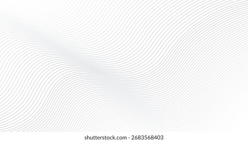 Fondo abstracto de línea de onda gris dinámico con Formas geométricas que fluyen líneas