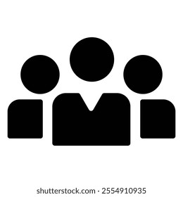 Dynamic Group Icon, Modern, versatile design showing diverse individuals with a leader at the center, symbolizing unity and teamwork for digital print use. Group of people or group of users. Vector 