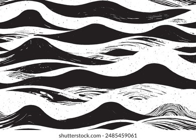 Dynamic Grunge Brush Pattern: Abstract Vector Texture Background