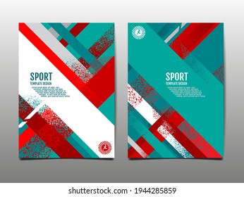 Dynamic Grunge Sport Cover Set, Abstract Background, Brush Speed Banner, Vector Illustration.