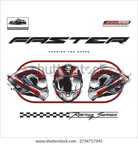 Dynamic Grunge Style Racing Helmets