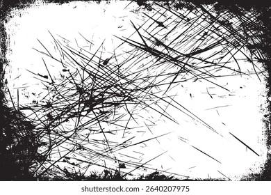 Dynamic grunge texture with chaotic scratches and ink splatters. Great for overlays, posters, covers, and edits.