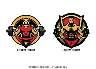 Dynamic gym logo vector. Perfect for fitness centers, trainers. Build a strong brand image.