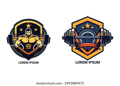 Dynamic gym logo vector. Perfect for fitness centers, trainers. Build a strong brand image.