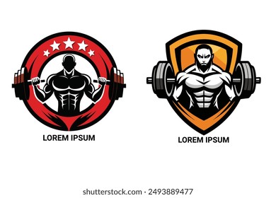 Dynamic gym logo vector. Perfect for fitness centers, trainers. Build a strong brand image.