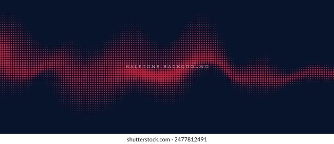 Dynamic halftone background with red and black color dynamic design