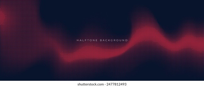 Dynamic halftone background with red and black color dynamic design