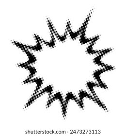 A dynamic halftone burst vector on a clean background, perfect for adding a pop of visual interest to designs and layouts.