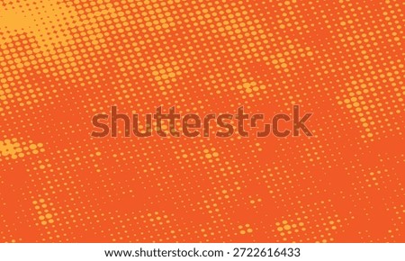 Dynamic halftone dots creating a modern abstract orange background.