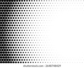Um padrão de meio-tom dinâmico que emerge gradualmente do lado esquerdo, fornecendo um efeito visual emocionante e elegante. Este fundo é perfeito para projetos modernos, especialmente em tecnologia, moda,