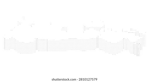 Dynamic halftone ripple effect featuring black dots in linear formation. Professional minimalist graphic texture suitable for diverse digital art works.