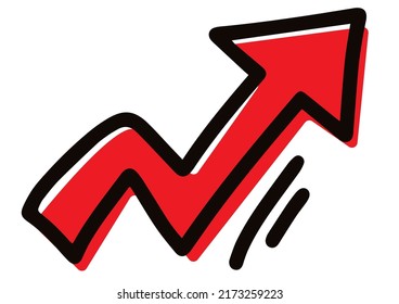 Dynamic hand-drawn arrows. Vector illustration.