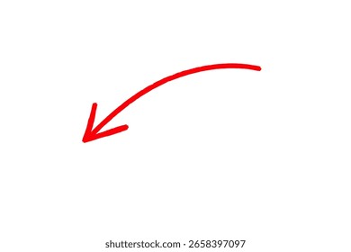 Dynamic Hand-Drawn Textured Red Arrow Pointing Right for UI UX and Web Design