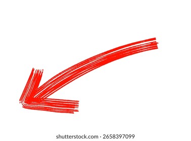 Dynamic Hand-Drawn Textured Red Arrow Pointing Right for UI UX and Web Design