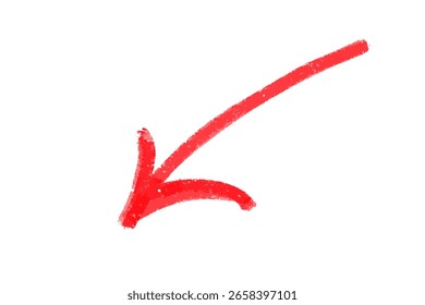 Seta Vermelha Texturizada Desenhada à Mão Dinâmica Apontando para a Direita para Interface do Usuário e Design da Web