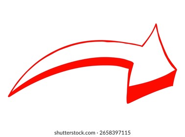 Dynamic Hand-Drawn Textured Red Arrow Pointing Right for UI UX and Web Design